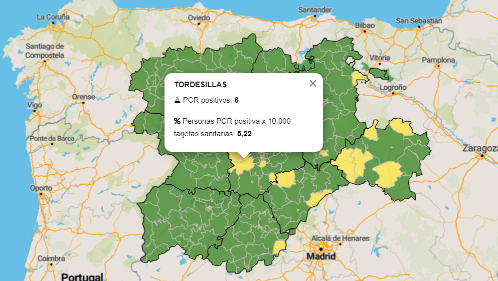 Los contagios en Tordesillas ascienden a seis en su zona básica de salud