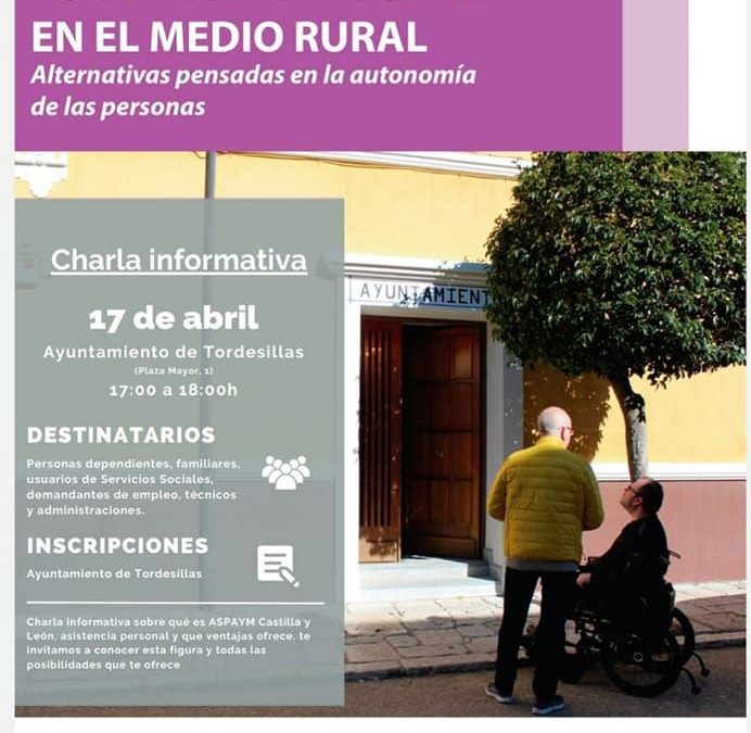 Tordesillas organizará una charla el 17 de abril para proporcionar apoyo a las personas mayores con discapacidad o en situación de dependencia