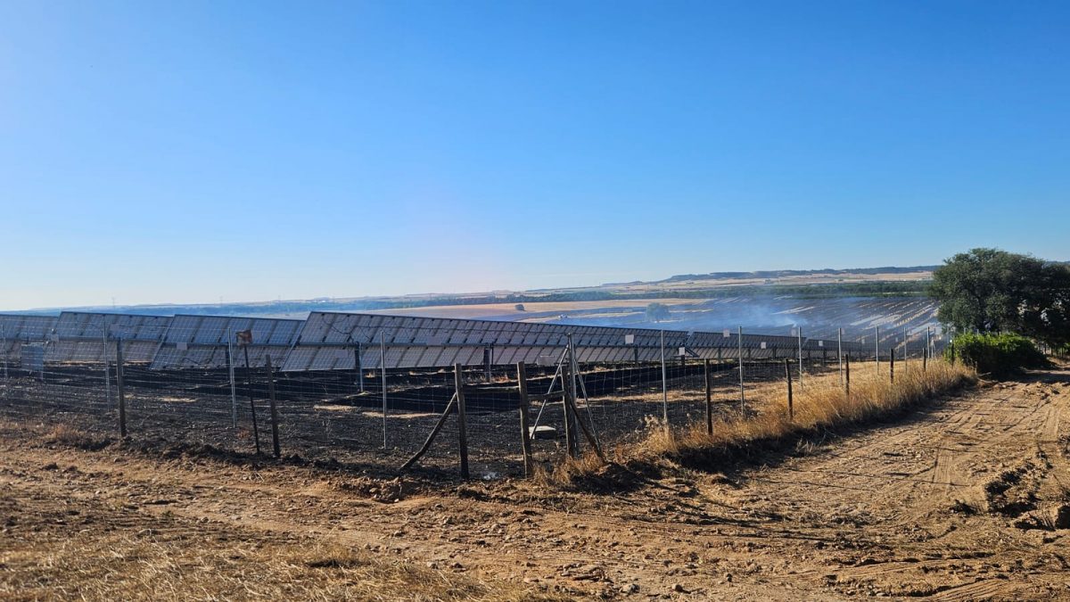 Incendio entre Tordesillas y Foncastín arrasa varias hectáreas , incluidas parcelas con placas solares